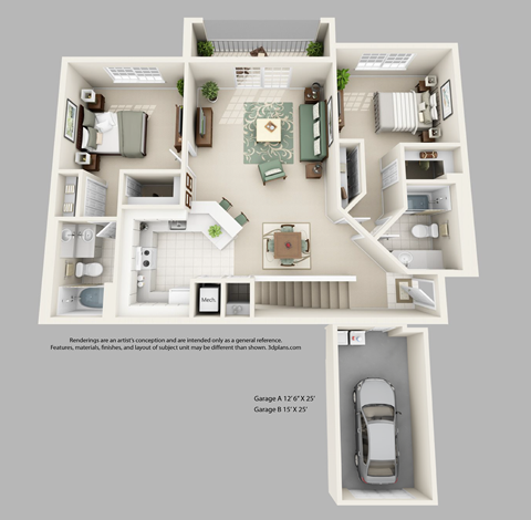 Orchid Floor plan with Garage